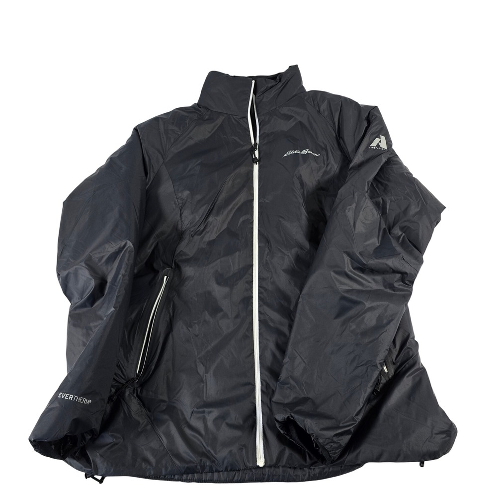Eddie Bauer First Ascent EverTherm ThinDown Jacket Womens Medium Black Full Zip